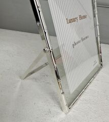 BAMBU DESEN LÜKS METAL ÇERÇEVE GÜMÜŞ 13x18 CM