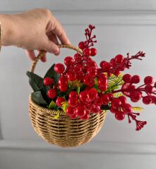 YAPAY KIRMIZI KOKİNA ÇİÇEĞİ 7 DALLI