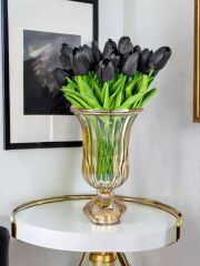 10'LU YAPAY ISLAK LALE BUKETİ 1.KALİTE SİYAH