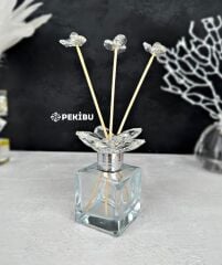 KRİSTAL TEPELİ KOKU ŞİŞESİ ŞEFFAF GÜMÜŞ