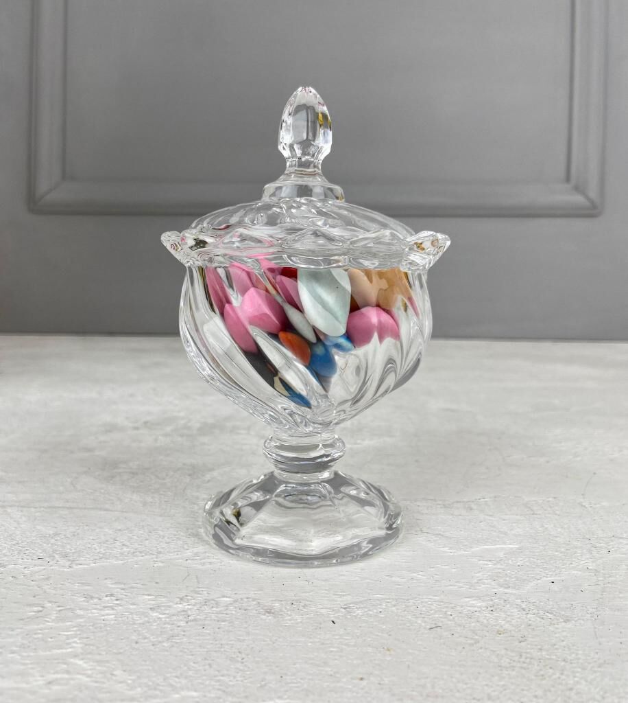 AYAKLI CAM ŞEKERLİK LOKUMLUK BURGU MODEL 15 CM