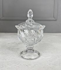 AYAKLI CAM ŞEKERLİK LOKUMLUK BURGU MODEL 15 CM