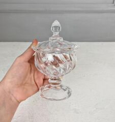 AYAKLI CAM ŞEKERLİK LOKUMLUK BURGU MODEL 15 CM