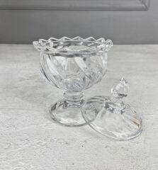 AYAKLI CAM ŞEKERLİK LOKUMLUK BURGU MODEL 15 CM