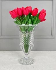 AYAKLI LÜKS CAM VAZO ŞEFFAF 29X17 CM