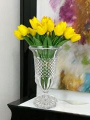 AYAKLI LÜKS CAM VAZO ŞEFFAF 29X17 CM