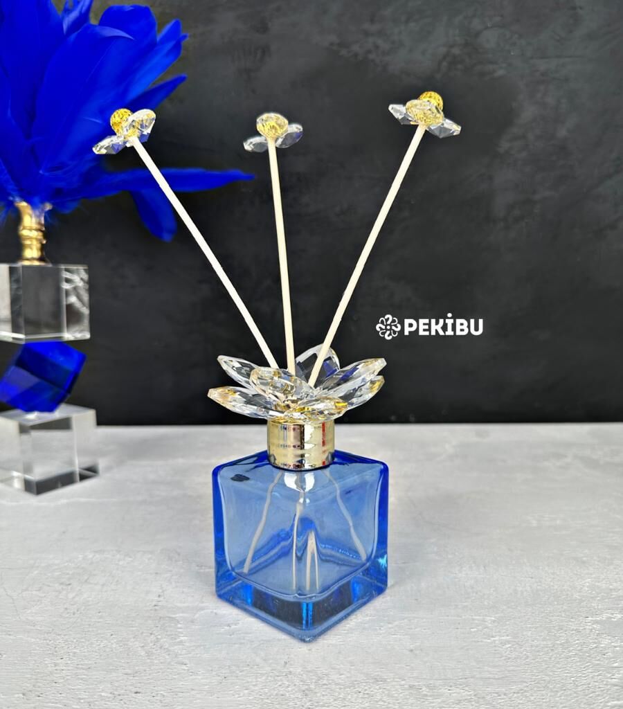 KRİSTAL TEPELİ KOKU ŞİŞESİ MAVİ GOLD