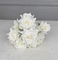 LÜKS KUMAŞ BEYAZ GÜL BUKETİ