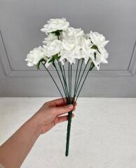 LÜKS KUMAŞ BEYAZ GÜL BUKETİ