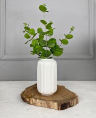 SİLİNDİR MODEL SERAMİK VAZO KREM 16 CM