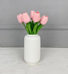 SİLİNDİR MODEL SERAMİK VAZO KREM 16 CM