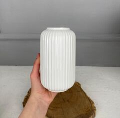 SİLİNDİR MODEL SERAMİK VAZO KREM 16 CM