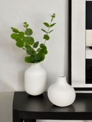 MAT SERAMİK TOMBUL VAZO KREM 11 CM