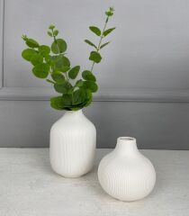 MAT SERAMİK TOMBUL VAZO KREM 11 CM