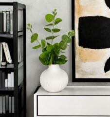 MAT SERAMİK TOMBUL VAZO KREM 11 CM