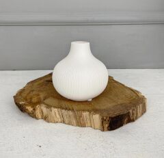 MAT SERAMİK TOMBUL VAZO KREM 11 CM