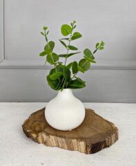 MAT SERAMİK TOMBUL VAZO KREM 11 CM