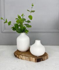 MAT SERAMİK TOMBUL VAZO KREM 11 CM