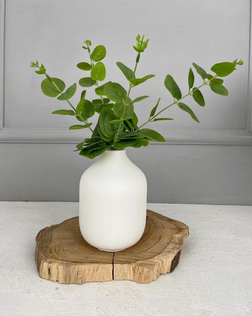 MAT SERAMİK SİLİNDİR VAZO KREM 15 CM