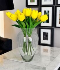 MODERN SADE GENİŞ CAM VAZO ŞEFFAF