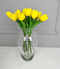 MODERN SADE GENİŞ CAM VAZO ŞEFFAF