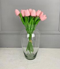 MODERN SADE GENİŞ CAM VAZO ŞEFFAF