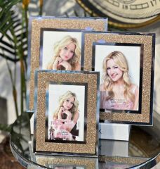 2'Lİ GOLD SİMLİ AYNALI ÇERÇEVE SETİ
