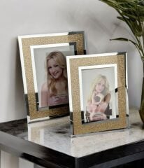 2'Lİ GOLD SİMLİ AYNALI ÇERÇEVE SETİ