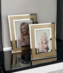 2'Lİ GOLD SİMLİ AYNALI ÇERÇEVE SETİ