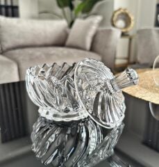 KAPAKLI CAM ŞEKERLİK LOKUMLUK BURGU MODEL 10 CM