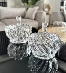 KAPAKLI CAM ŞEKERLİK LOKUMLUK BURGU MODEL 8 CM