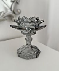 KRİSTAL AYAKLI LOTUS FÜME MUMLUK
