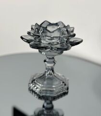 KRİSTAL AYAKLI LOTUS FÜME MUMLUK