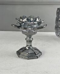 KRİSTAL AYAKLI LOTUS FÜME MUMLUK