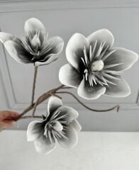 3'LÜ TOMURCUKLU YAPAY LATEKS ÇİÇEK GRİ