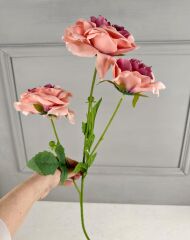 3'LÜ YAPAY UZUN GÜL BUKETİ PEMBE