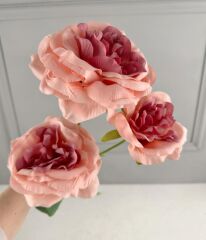 3'LÜ YAPAY UZUN GÜL BUKETİ PEMBE