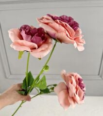 3'LÜ YAPAY UZUN GÜL BUKETİ PEMBE