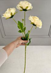 3'LÜ YAPAY UZUN GÜL BUKETİ KREM