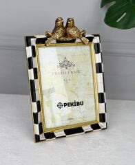 POLYESTER DAMALI LÜKS ÇERÇEVE 15X21 CM