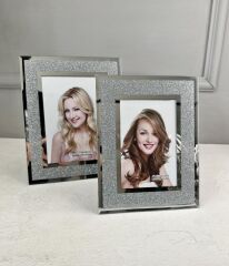 2'Lİ GÜMÜŞ SİMLİ AYNALI ÇERÇEVE SETİ