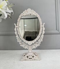 VİNTAGE OVAL MAKYAJ AYNASI AYAKLI ÇİFT TARAFLI