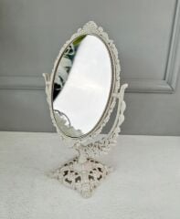 VİNTAGE OVAL MAKYAJ AYNASI AYAKLI ÇİFT TARAFLI