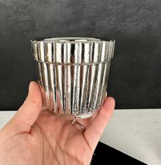 SERAMİK KOVA MUMLUK SAKSI KÜÇÜK GÜMÜŞ