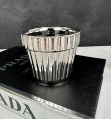 SERAMİK KOVA MUMLUK SAKSI KÜÇÜK GÜMÜŞ