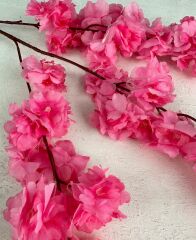 UZUN YAPAY BAHAR DALI KOYU PEMBE