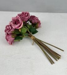 LÜKS DOKULU 11'Lİ YAPAY GÜL BUKETİ GÜL KURUSU