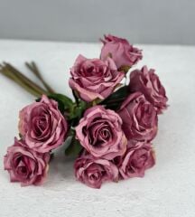 LÜKS DOKULU 11'Lİ YAPAY GÜL BUKETİ GÜL KURUSU