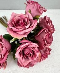 LÜKS DOKULU 11'Lİ YAPAY GÜL BUKETİ GÜL KURUSU