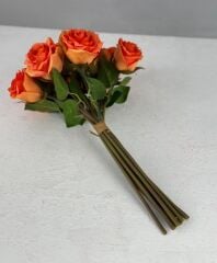 LÜKS DOKULU 11'Lİ YAPAY GÜL BUKETİ TURUNCU